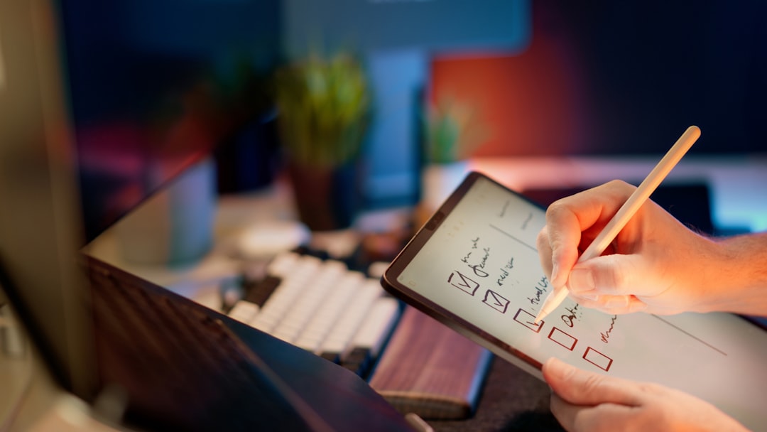 Network engineer reviewing AI automation checklist on a digital tablet