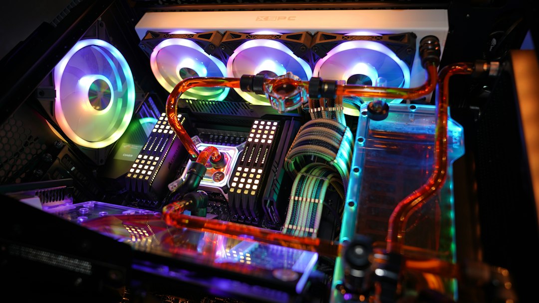 PC case interior showing CPU cooler and airflow setup
