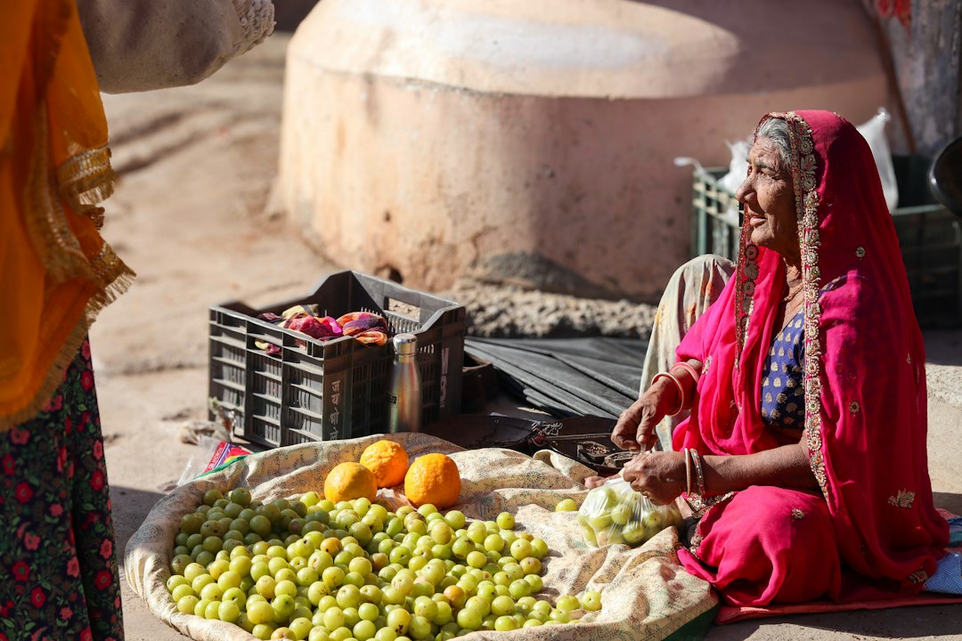 Indian rural customers shopping at a local village market