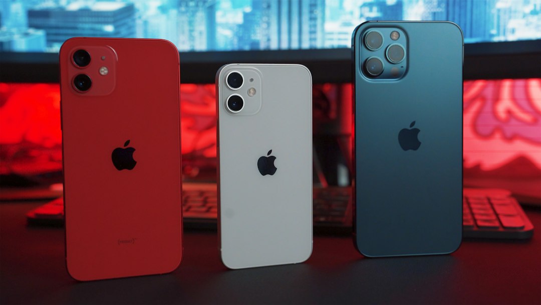 Lineup of premium iPhones on a table