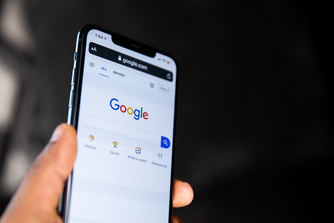 Smartphone showing local search results and map listings for nearby businesses